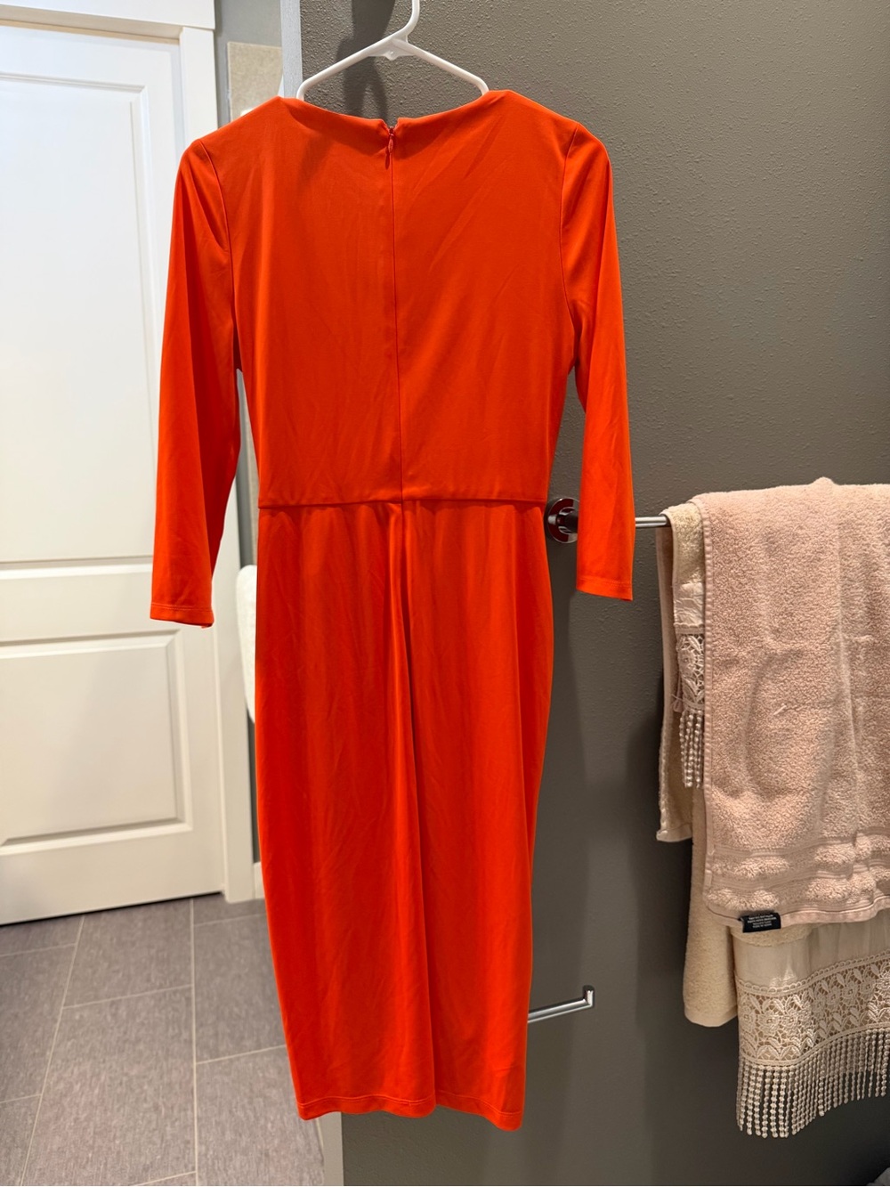 Ralph Lauren Orange Twist-Waist Long Sleeve Sheath Dress-NWOT - Picture 4 of 4